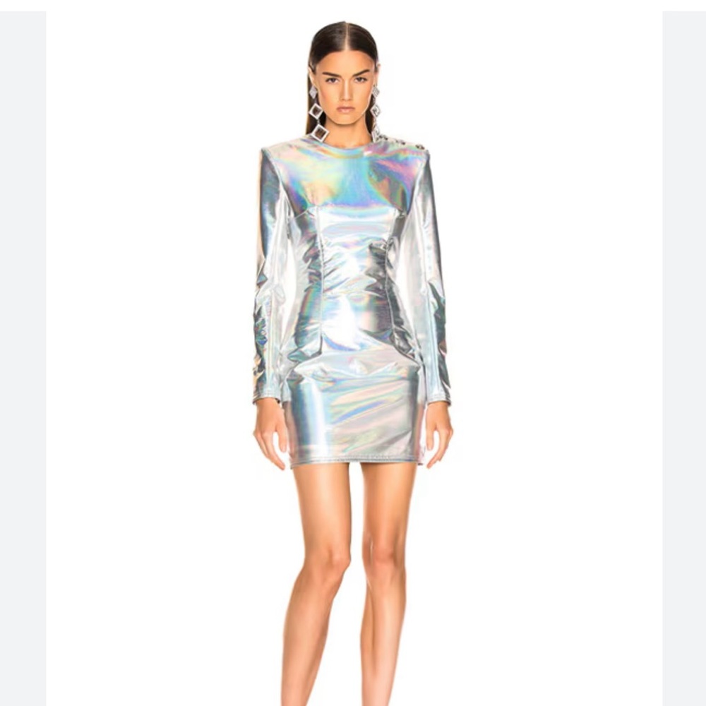 BALMAIN holographic dress size 38